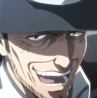 🔪 1e90ad07 アニメ, マンガ, キャラクター, 表情, 帽子, 男 telegram sticker