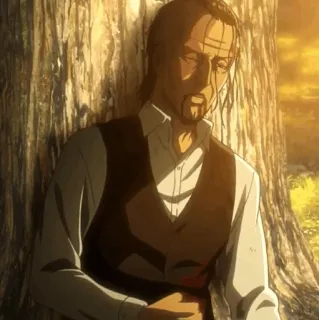 🔪 40c3419a Grisha Yeager Attack on Titan アニメ, 進撃の巨人, グリシャ・イェーガー, 負傷, 血, 悲しい telegram sticker