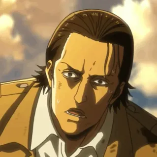 🔪 a5bf625f Keith Shadis Attack on Titan アニメ, マンガ, キース・シャーディス, 進撃の巨人, 軍, 制服 telegram sticker