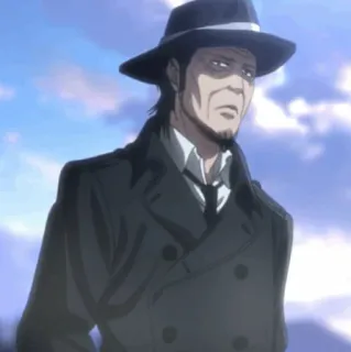 🔪 cb99857f 男, 帽子, コート, アニメ, キャラクター telegram sticker