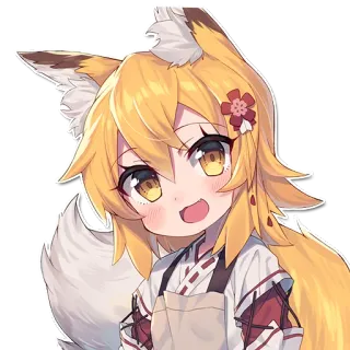 😍 1827fc98 Senko Helpful Fox Senko-san 애니메이션, 여우 소녀, 카와이, 귀여운, 센코 telegram sticker