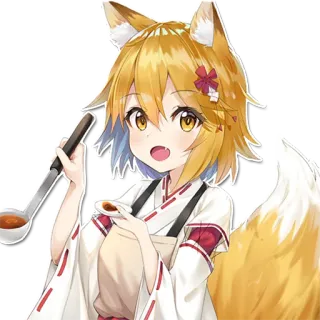 🍝 2865b34c Senko The Helpful Fox Senko-san 애니메이션, 센코, 여우, 귀여운, 캐릭터, 소녀 telegram sticker