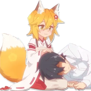 🤗 45b45426 Senko The Helpful Fox Senko-san 애니메이션, 여우 소녀, 센코 씨, 귀여운, 카와이 telegram sticker