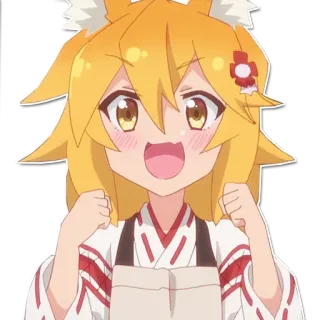 @Lolityt Заботливая лиса Сэнко-сан telegram stickers