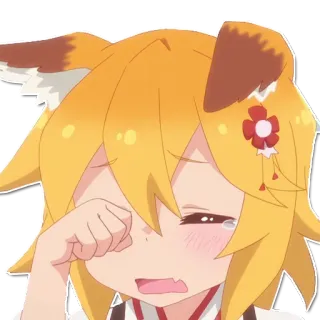 😢 9f14d4d6 Senko The Helpful Fox Senko-san 애니메이션, 여우, 울음, 슬픈, 귀여운 telegram sticker