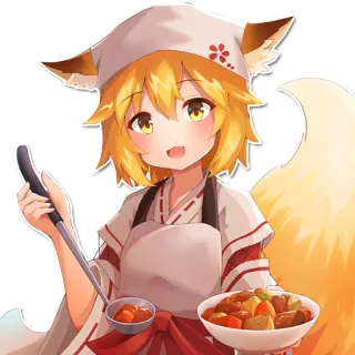 🍝 dc01f9f3 Senko The Helpful Fox Senko-san 애니메이션, 여우, 요리, 센코, 착한 여우 센코 씨 telegram sticker
