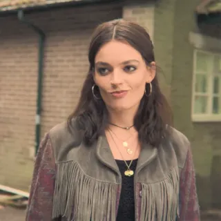 🙂 0d1cede3 Maeve Wiley Sex Education adolescente, Netflix, menina, cabelo, franja telegram sticker