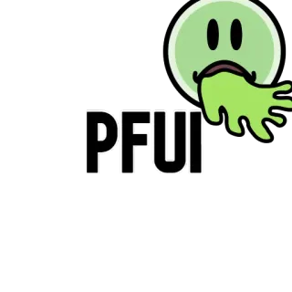 🤮 d81fd114 PFUI adesivo, verde, emoji, texto whatsapp sticker