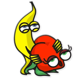 ❣️ 0122dc08 banane, poivre, dessin animé, drôle, fruits, légumes whatsapp sticker