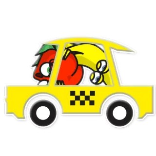 🚕 63527e1c Dessin animé, Taxi, Personnages, Conduite, Véhicules whatsapp sticker
