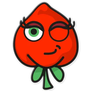 😉 6446abcd fruit, tomate, yeux, clin d'oeil, mignon whatsapp sticker