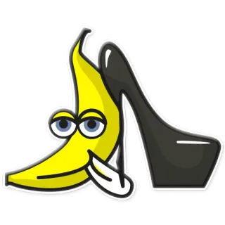 👠 79f32e01 banane, talon, chaussures, drôle whatsapp sticker