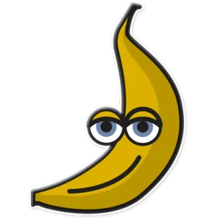 🏖 92a810cf banane, fruit, mignon, dessin animé, jaune whatsapp sticker