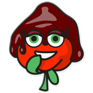 🍫 9535b75b poivron rouge, dessin animé, yeux, sourire, légume whatsapp sticker