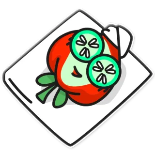 💆 97c23777 légume, masque visage, relaxation, concombre, beauté whatsapp sticker