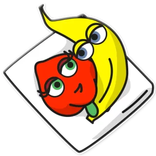 🛌 e027f16b fruit, légume, banane, poivre, mignon, dessin animé whatsapp sticker
