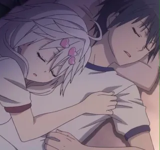 🌟 11f18ac8 Anime, Dormire, Coppia, Amore, Abbraccio whatsapp sticker