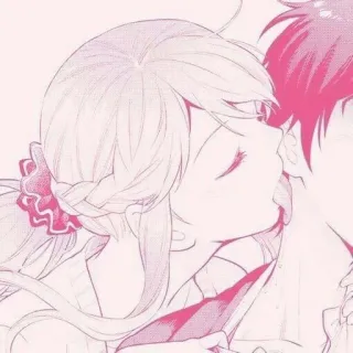 🌟 4ce49b8c anime, bacio, coppia, romantico, amore whatsapp sticker