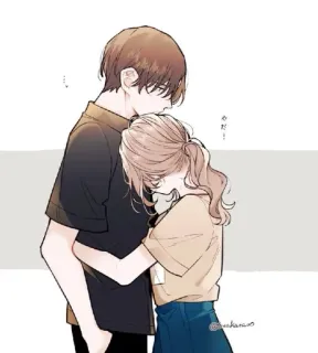 🌟 6285baff ゆだ！ abbraccio, amore, romantico, anime, coppia whatsapp sticker