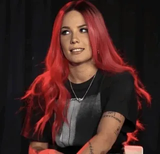 ✨ dcc9c187 Halsey chanteur, musicien, cheveux roux, femme, célébrité whatsapp sticker