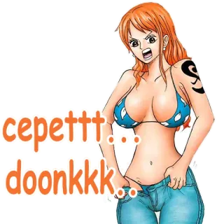 😡 3949aa21 Nami One Piece cepettt... doonkkk... Anime, Mulher, Desenho animado, Cabelo laranja, Pirata, Personagem telegram sticker