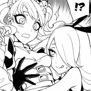 😂 44134dd7 !?
 漫画, 动漫, 女同, 震惊 whatsapp sticker