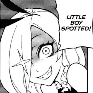 😱 fc7fe35b LITTLE BOY SPOTTED! 动漫, 漫画, 角色, 漫画, 警告 whatsapp sticker