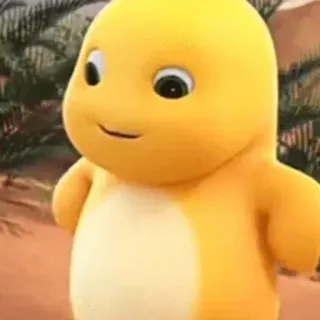 😃 442759d3 dinosauro, cartone animato, giallo, carino, animale, illustrazione telegram sticker