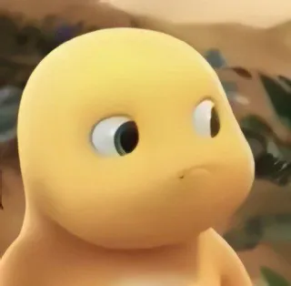 😒 a990e6a7 cartone animato, animazione, personaggio, carino, giallo, faccia telegram sticker