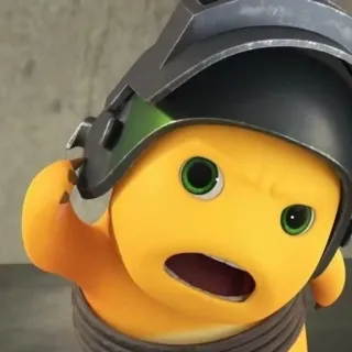 😡 b0c4ace2 Cartone animato, Giallo, Personaggio, Casco, Arrabbiato, Espressione telegram sticker