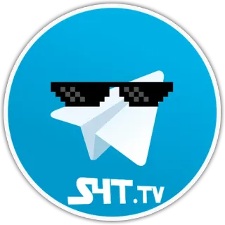 ⭐ 2ee23b3f S4T.TV Telegram, Logo, Pixelbrille, Blau, Messaging, App whatsapp sticker