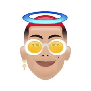 😇 0917c449 顔, 天使, 光輪, 人, サングラス, 絵文字, 漫画 telegram sticker