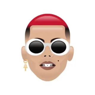 😀 4ba049e8 顔, サングラス, イヤリング, キャラクター, 赤髪, ジュエリー, 人物, ポートレート telegram sticker