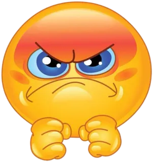 👊 02082c18 arrabbiato, emoji, contrariato, espressione, cartone animato telegram sticker
