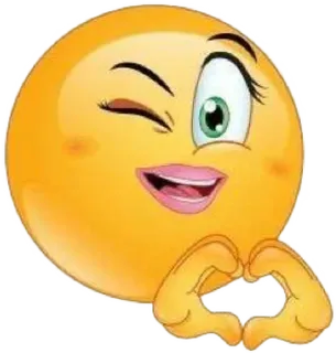 🫶 f7f9492d emoji, occhiolino, cuore, amore, carino telegram sticker