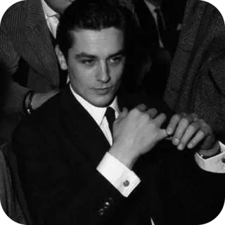 🫥 e6f8a6f3 Alain Delon 演员, 复古, 男人, 黑白, 名人, 肖像 telegram sticker
