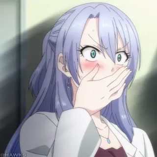 🌡 1fae409e animé, femme, surprise, gênée telegram sticker