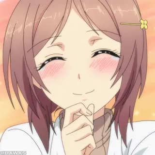 🌡 33673fcf @HAWKS Anime, Fille, Sourire, Heureux, Mignon telegram sticker