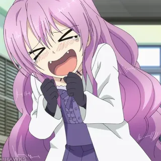 🧪 6282937c animé, fille, pleure, cheveux roses, mignon telegram sticker