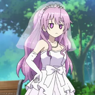 🧪 8deaeeee Anime, Fille, Robe de mariée, Mariée telegram sticker