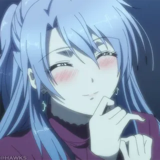 🌡 abb9123d @HAWKS animé, fille, rougissant, personnage telegram sticker