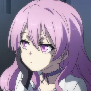 🌡 c48e6b9e Anime, Fille, Cheveux roses, Yeux violets, Gants telegram sticker