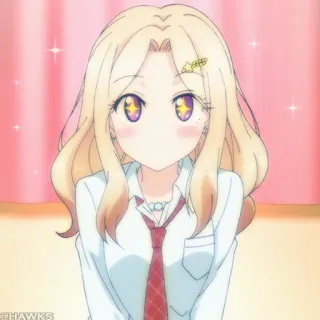 🌡 dca3af19 Anime, Fille, Mignon, Blonde, Étincelle, Dessin animé telegram sticker