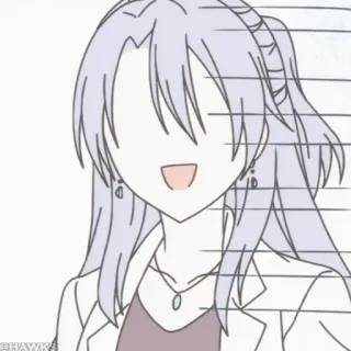 🧪 e4dfb2ba animé, dessin animé, personnage, femme, souriant telegram sticker