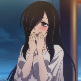 🧪 e6c50820 Anime, Fille, Rouge, Cheveux longs, Illustration telegram sticker