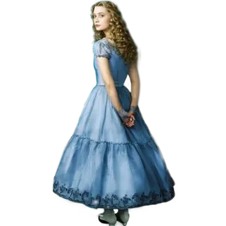 🌟 666e1a70 Alice Alice in Wonderland Alice, xứ sở thần tiên, váy, xanh dương, cô gái, nhân vật, phim telegram sticker