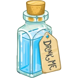 🌟 8d4cf9d8 DRINK ME đồ uống, chai, thuốc, phép thuật, chất lỏng, nhãn telegram sticker