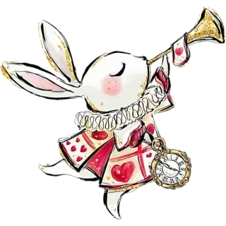 🌟 b93b409e White Rabbit Alice in Wonderland thỏ, thỏ trắng, alice ở xứ sở thần tiên, hoạt hình, nhân vật, truyện cổ tích telegram sticker