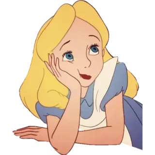🌟 bacc2d5b Alice Alice in Wonderland Alice ở xứ sở thần tiên, Disney, nhân vật hoạt hình, tóc vàng, mộng mơ telegram sticker