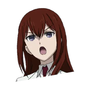 💢 1931ebf2 Kurisu Makise Steins;Gate Anime, Weiblich, Wissenschaftlerin, Laborkittel, Ernst, Entschlossen telegram sticker